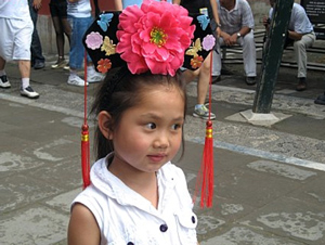 Bejing girl with flower