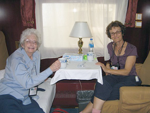 On train, Bernice Noll visits Judith for tea.